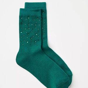 LOFT Emerald Green Embellished Socks
